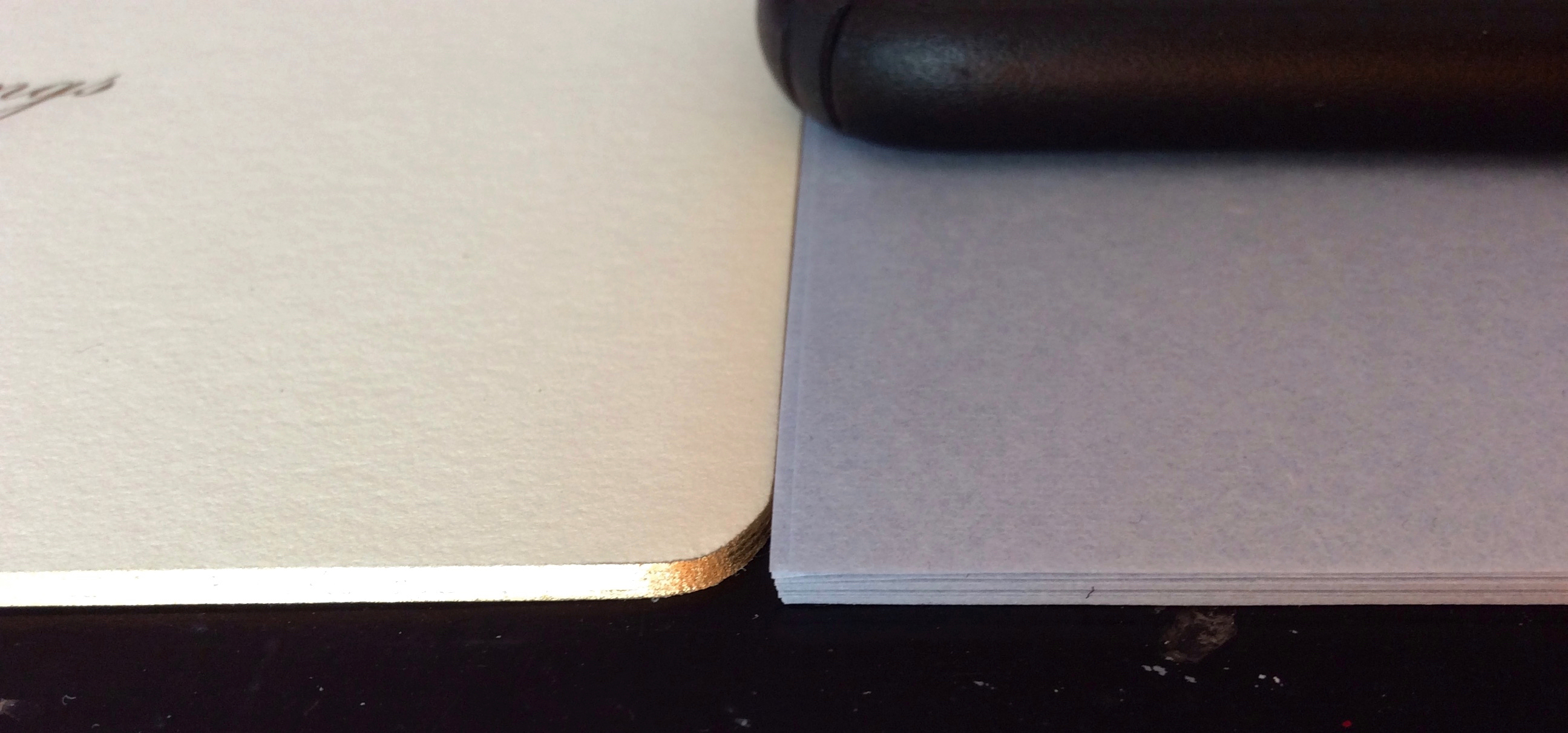 Thick and thin paper.
