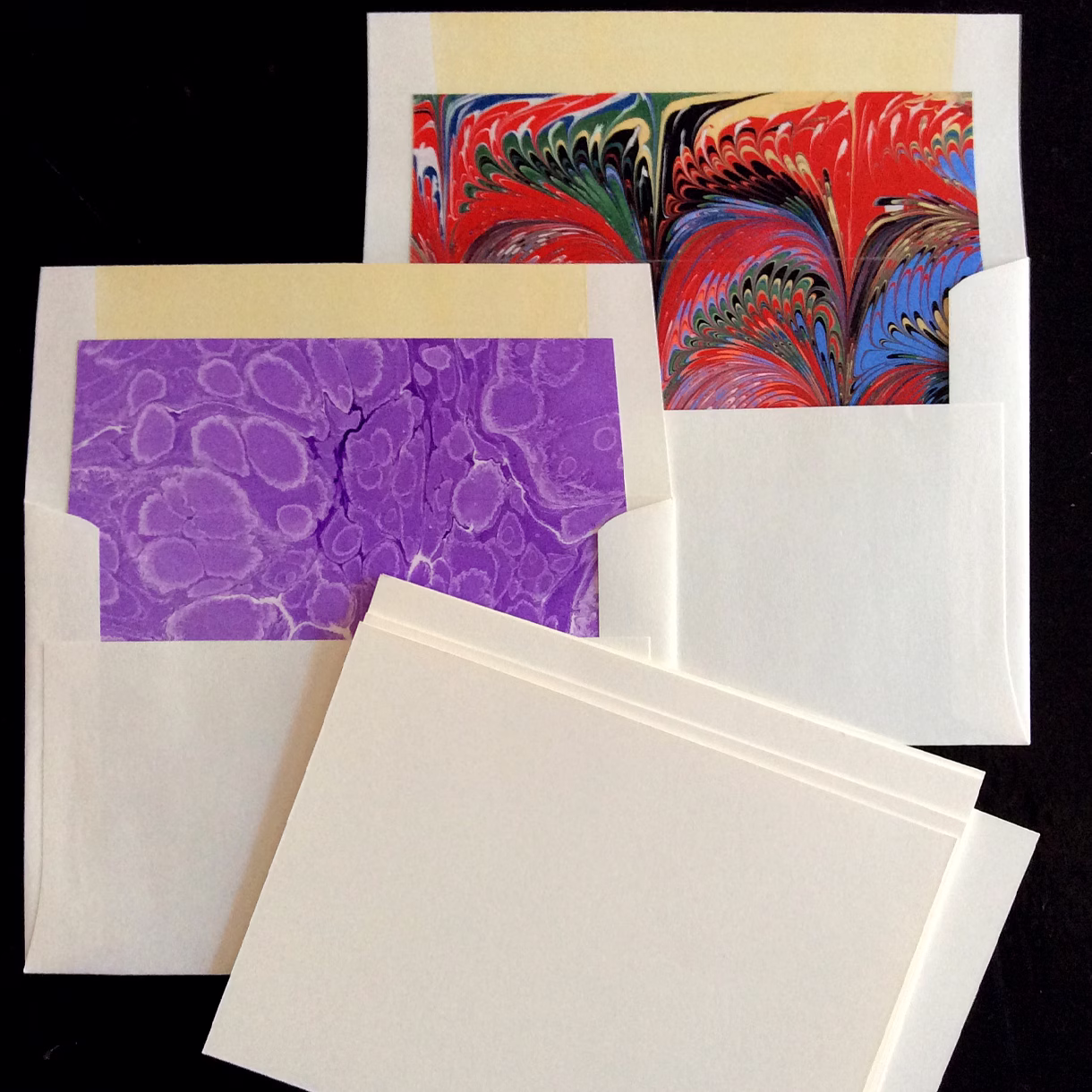 Marble Paper Lined Envelope Note Sets