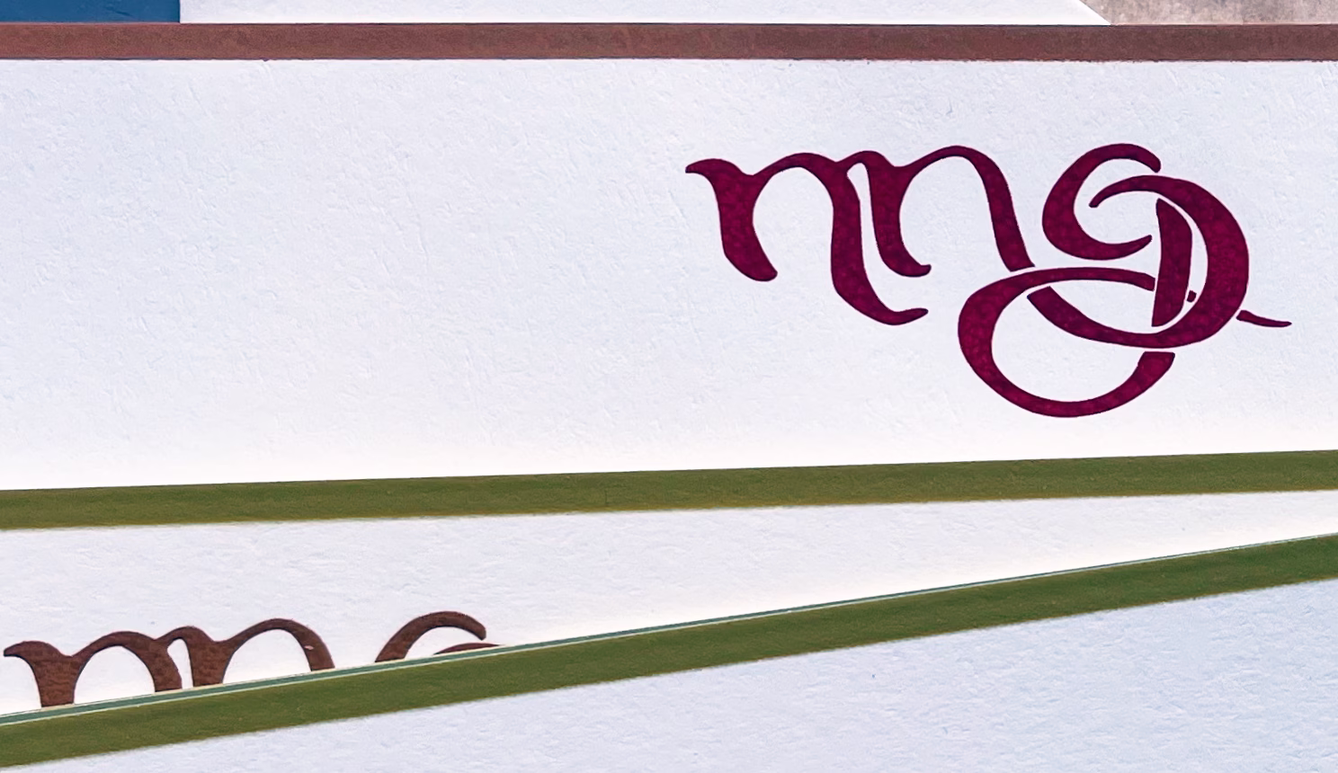 Burgundy engraved monogram